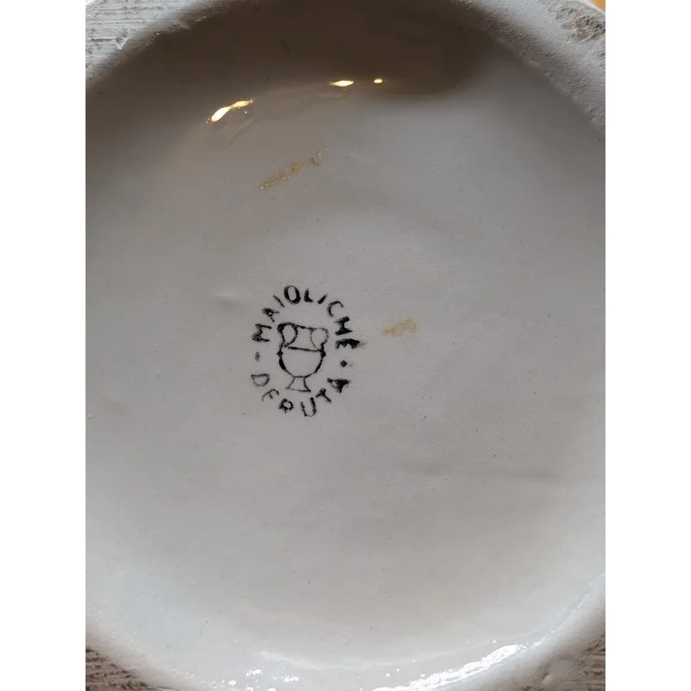 Maioliche Deruta Italy Hand Painted Ceramic Garlic & Onion Keeper JarVintage